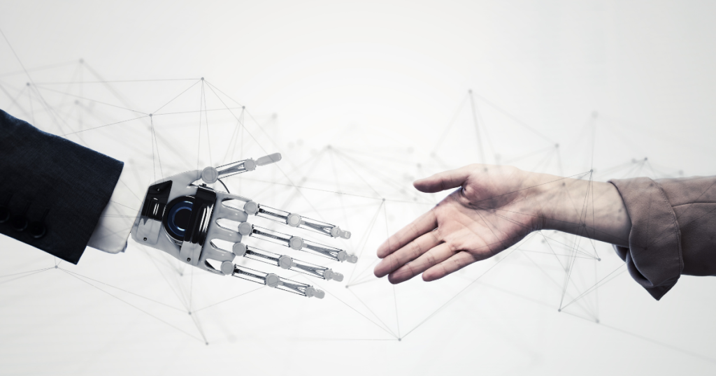 ロボットと人間の握手
