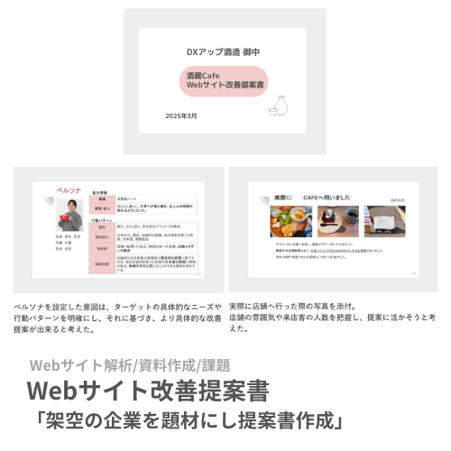 卒業生事例③Webサイト改善提案書