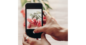 スマホでお花を撮影