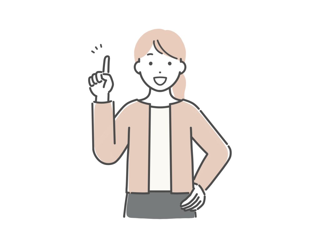 ポイントを説明する女性のイラスト