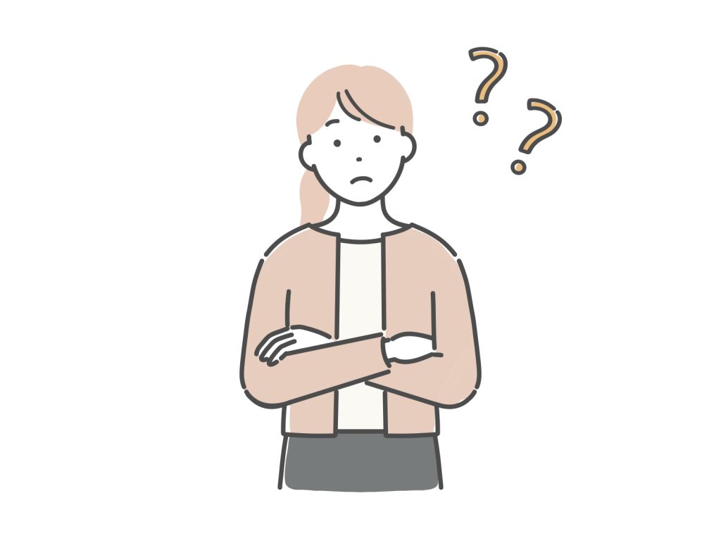 疑問を感じている女性のイラスト