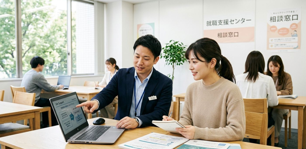 ハローワークでの相談風景